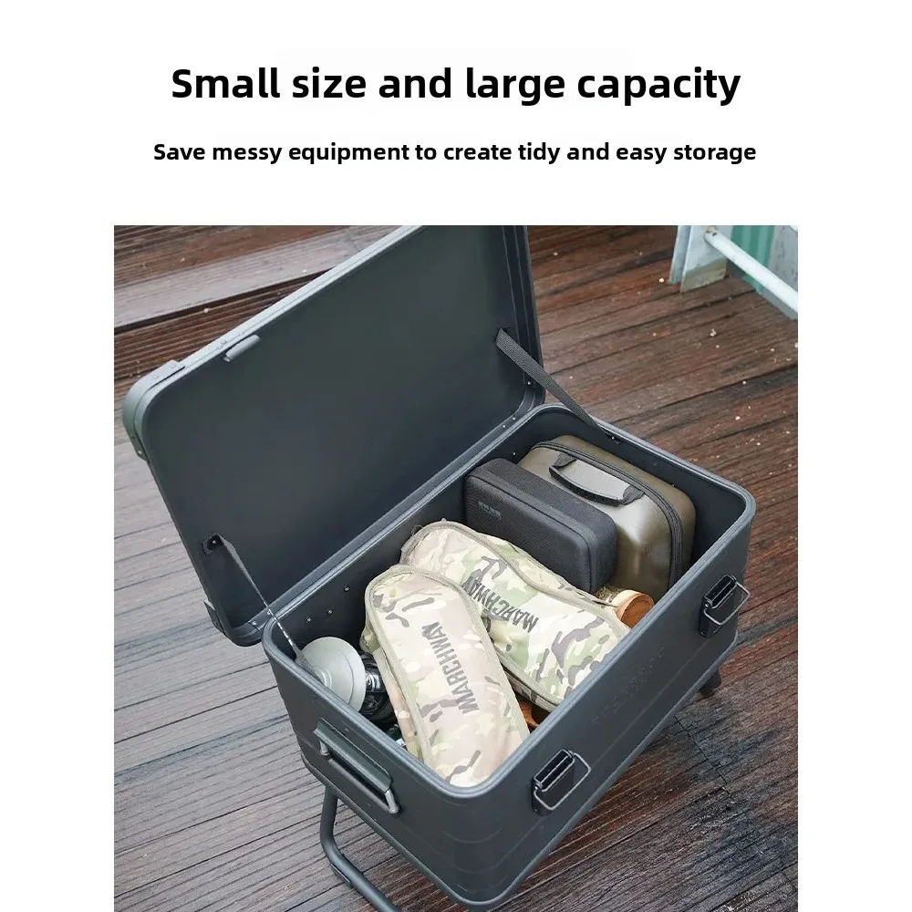 صندوق ROCKBROOK 50L صندوق تخزين من سبائك الألومنيوم والمغنيسيوم سعة كبيرة 50L متعدد الوظائف للتخييم في الهواء الطلق حامل سفر محمول