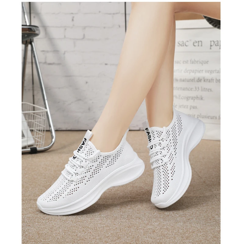 Women\'s shoes 2024 summer fabric upper breathable casual shoes fashion trend single shoe soft sole sports women\'s shoes