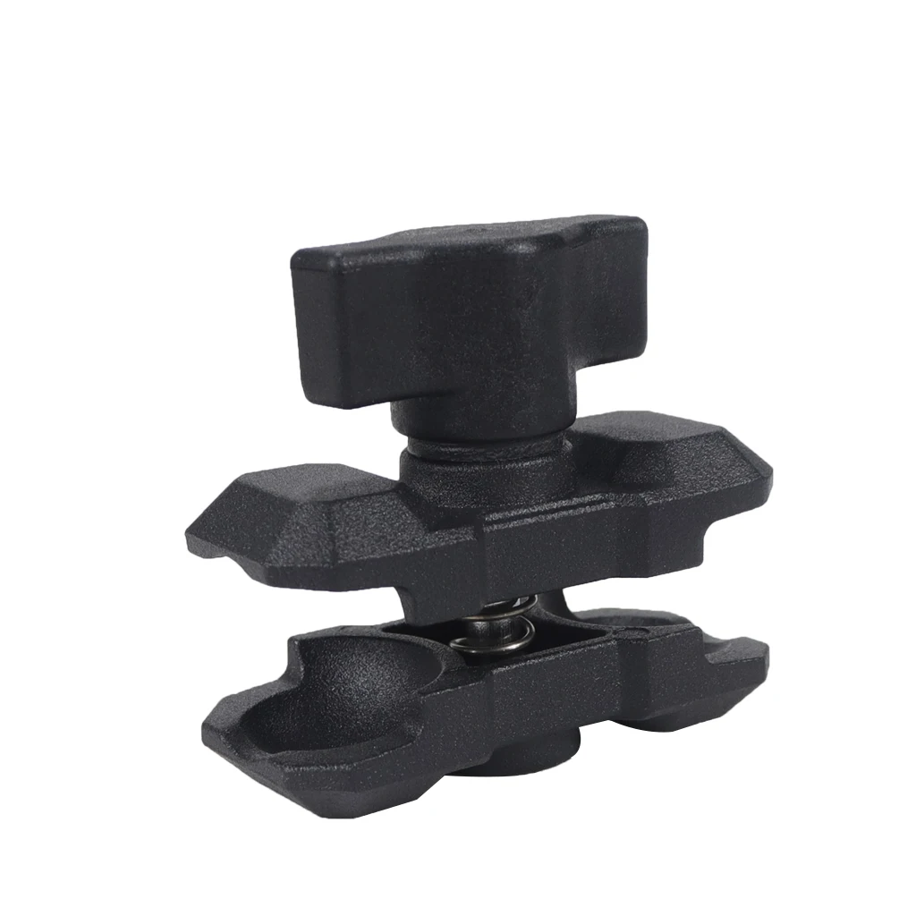 FEICHAO Aluminum Double Socket Arm Clamp Clip for 1 inch Ball Head Holder Mount for Bicycle Motorcycle Action Camera Extension