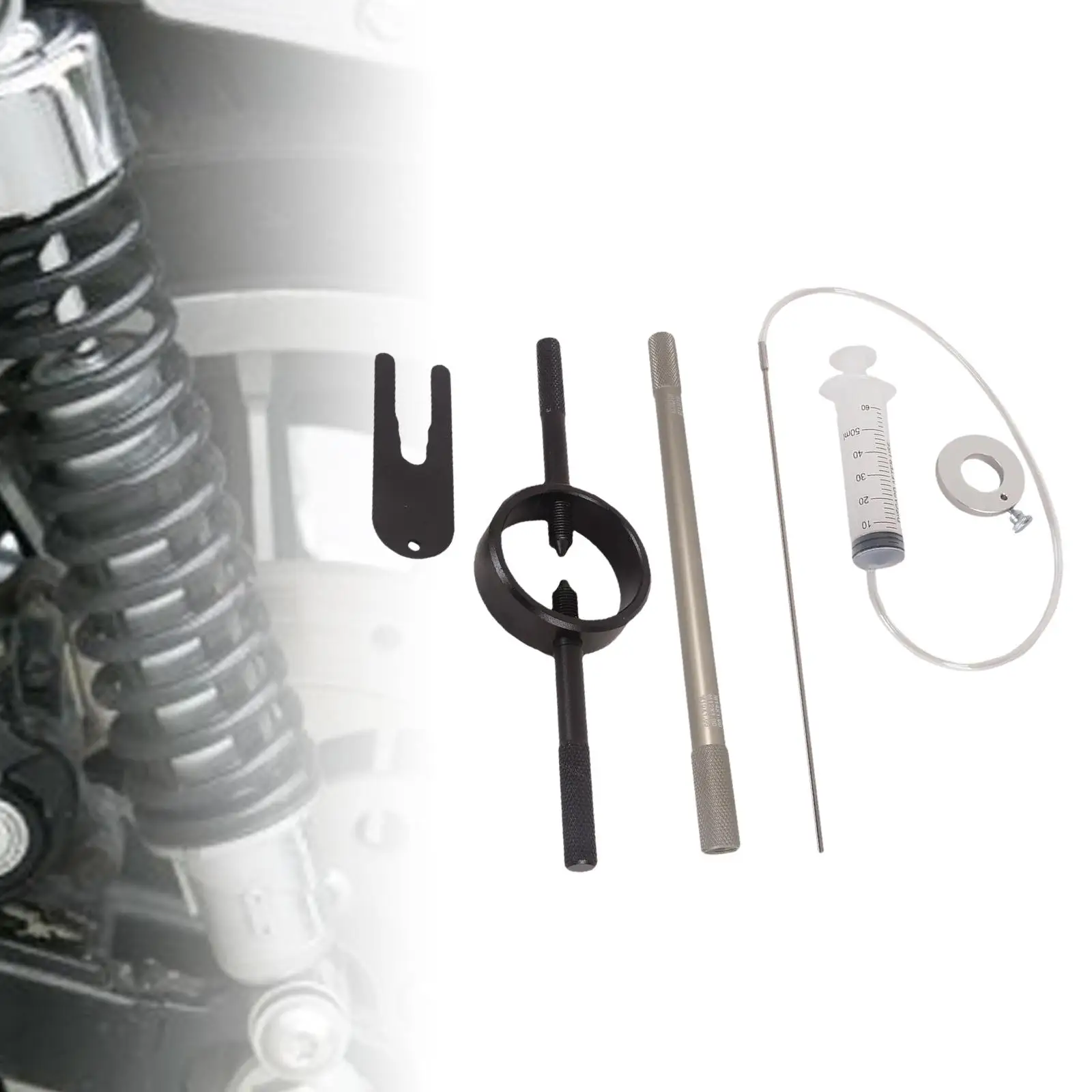 Ferramenta genérica de manutenção de garfo de motocicleta, montagem simples com haste amortecedor