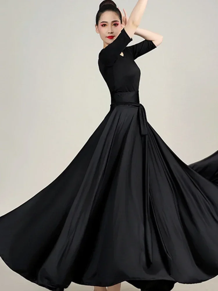 Xinjiang Folk Dance ชุดจีนสไตล์ชาติพันธุ์ผู้ใหญ่ Minority เครื่องแต่งกายผู้หญิงทิเบตชุดเต้นรํากระโปรงมองโกเลียเต้นรํา