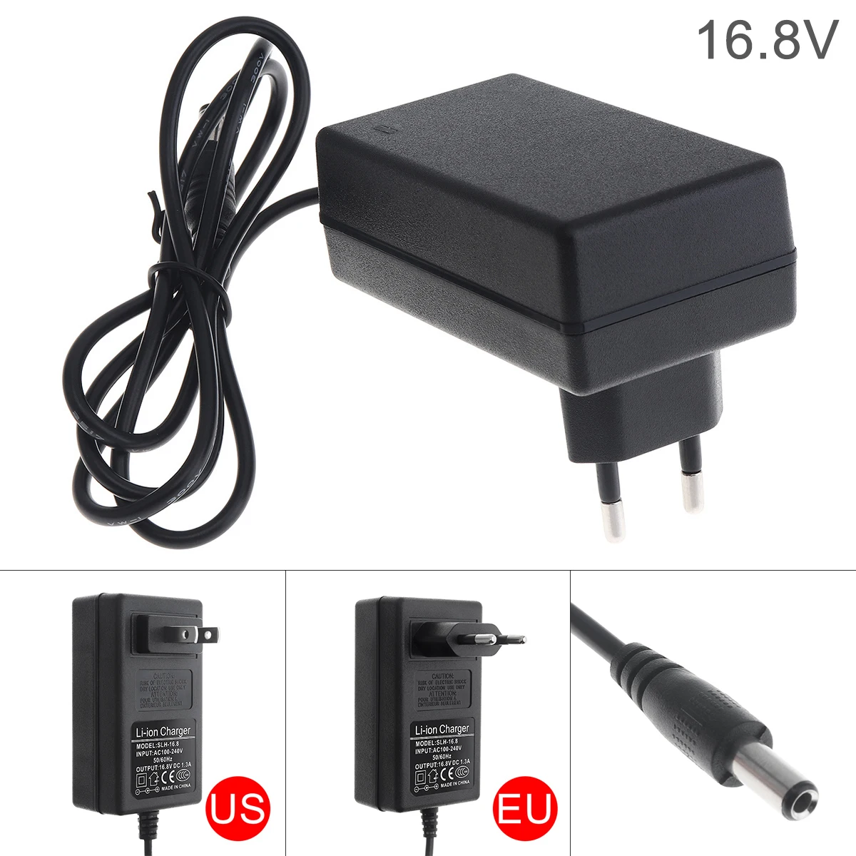 Cargador recargable de batería de litio portátil DC 16,8-25V compatible con fuente de alimentación de 100-240V para taladro eléctrico de litio destornillador