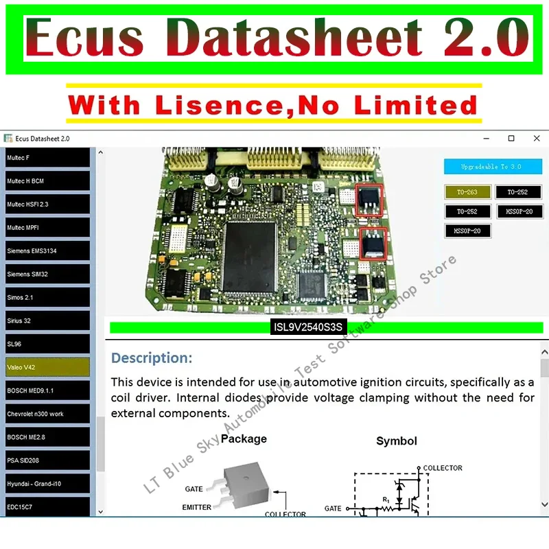

Автомобильные аксессуары Программное обеспечение Ecus Datasheet 2.0 Компоненты Datasheet с дополнительной информацией для автомобильных инструментов