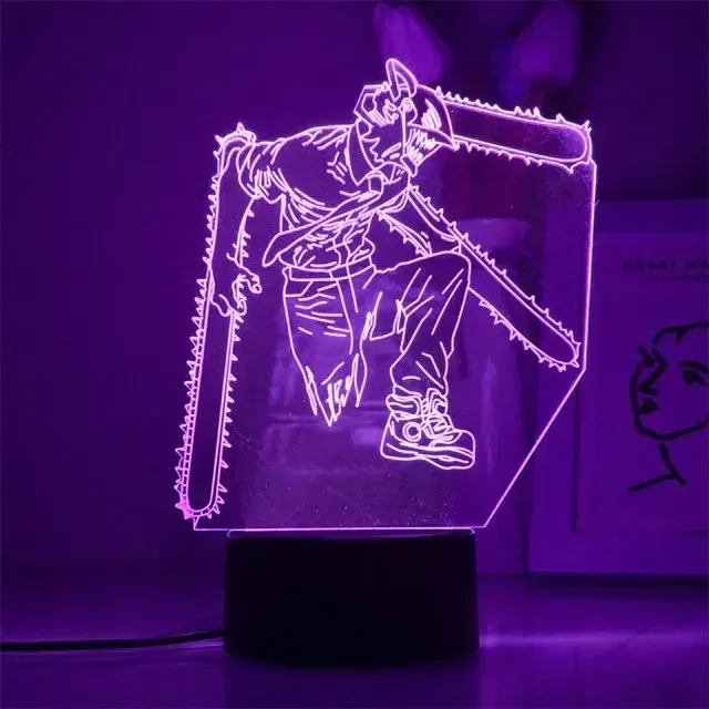 

Japanese Anime Chainsaw Man Aki Hayakawa Led Night Light for Room Decor Manga Chainsaw Man 3D Desk Lamp Kid Holiday Gifts