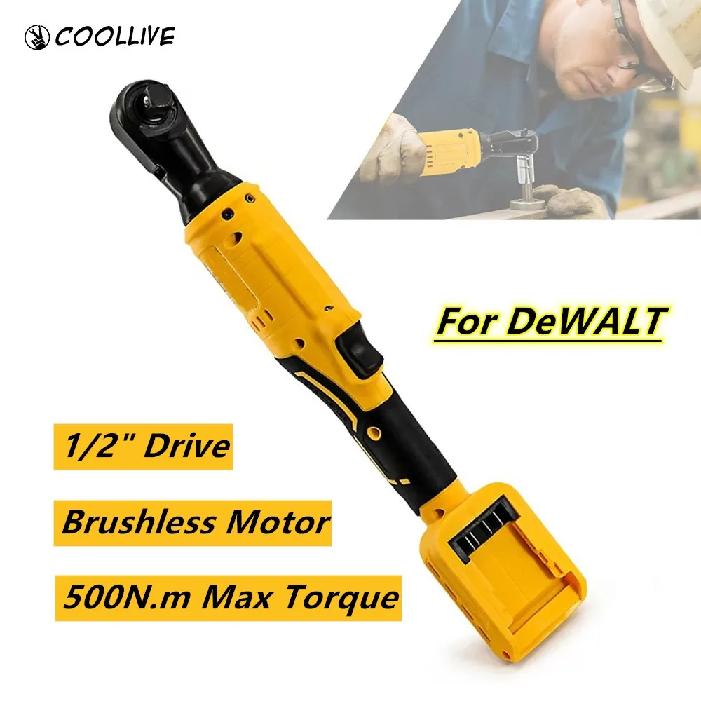 Brushless Electric Ratchet Wrench 1/2" Cordless Variable Speed mpact Driver Screw Nut Repair Power Tools For DeWALT 20V Battery