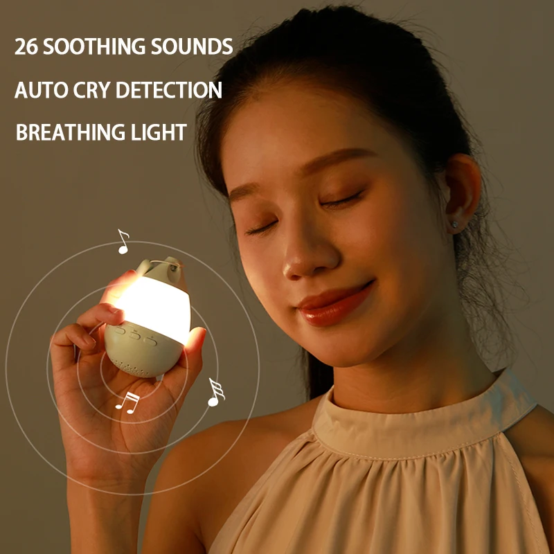 M10 White Noise Sleep Machine 26 Soothing Sounds Bluetooth Control LED Warm Breathing Night Light For Home