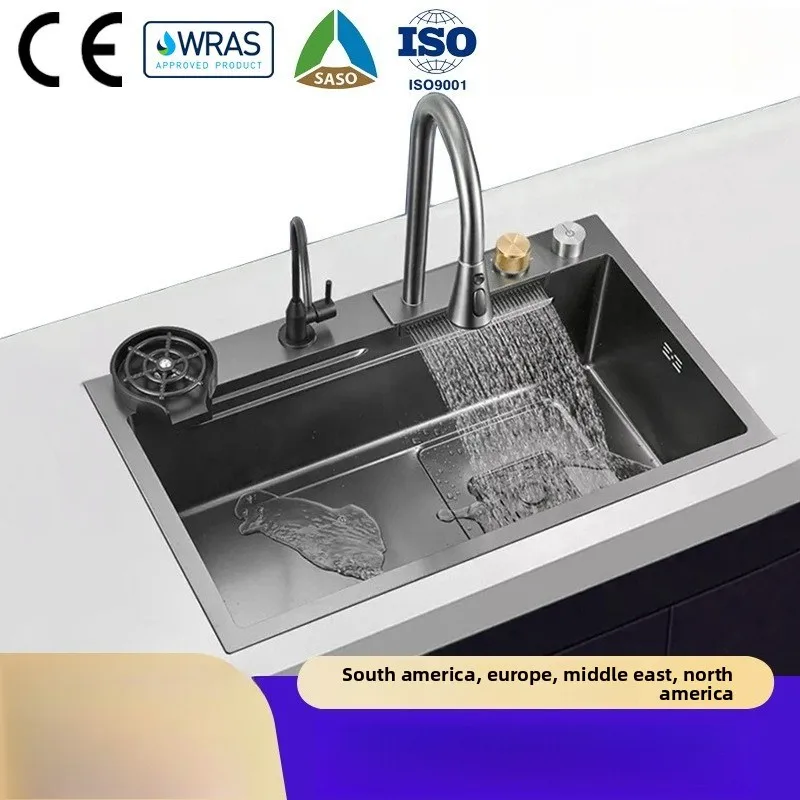 

Kitchen Sink Large Single Bowl Nano SUS304 Stainless Steel Durable Multi Purpose Family Washing Basin Sink Kitchen Items
