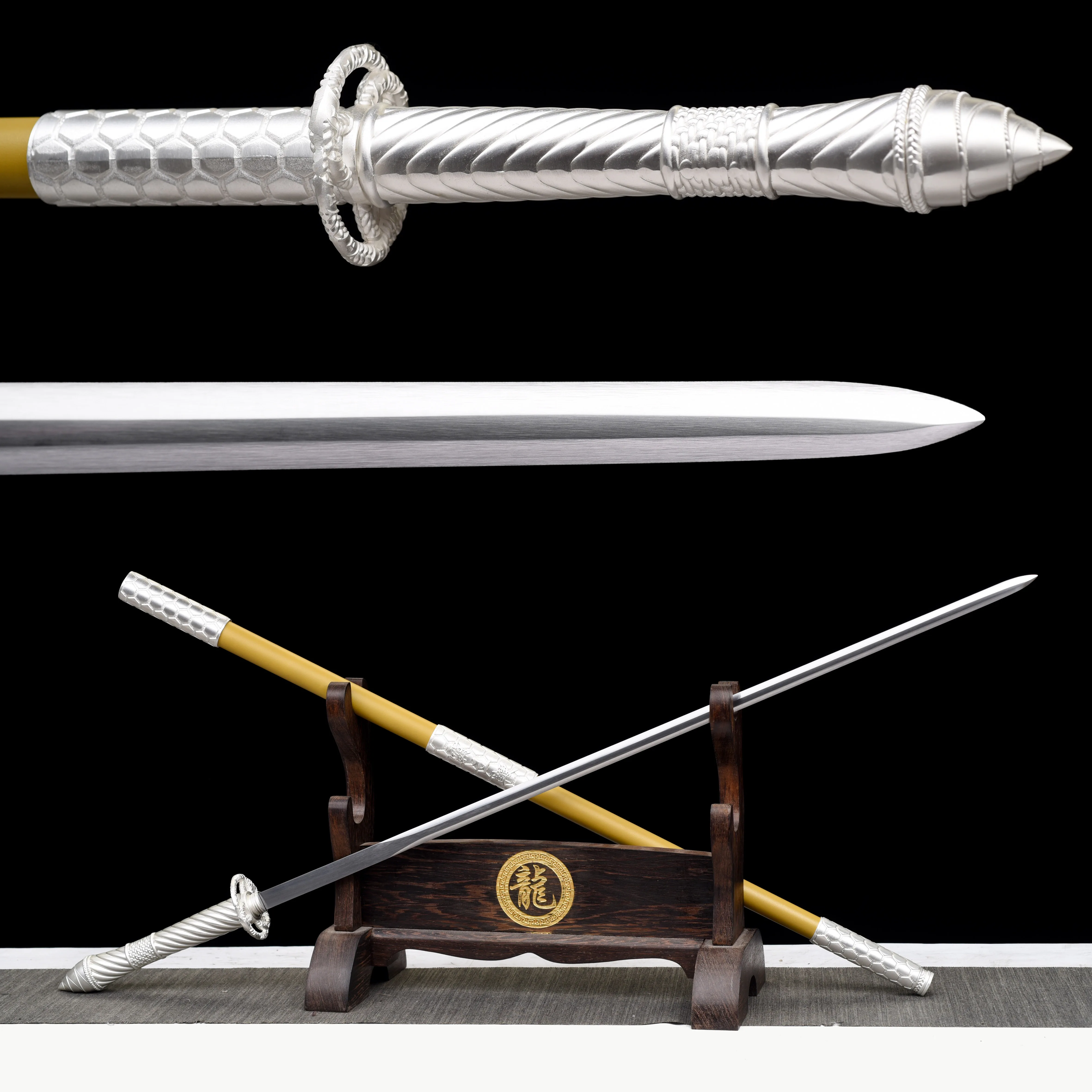 

Medieval replica and reconstruction Spring Steel Silver Moon Japanese samurai Sword Sharp katana weapons full tang Ninja Knight