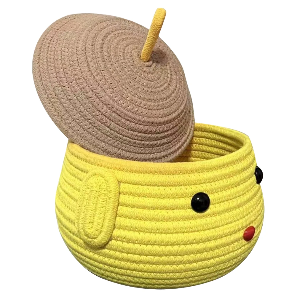 

Decorative Egg Basket Cotton Rope Woven Chick Shape Container for Home Kitchen Chicken Shaped Egg Basket