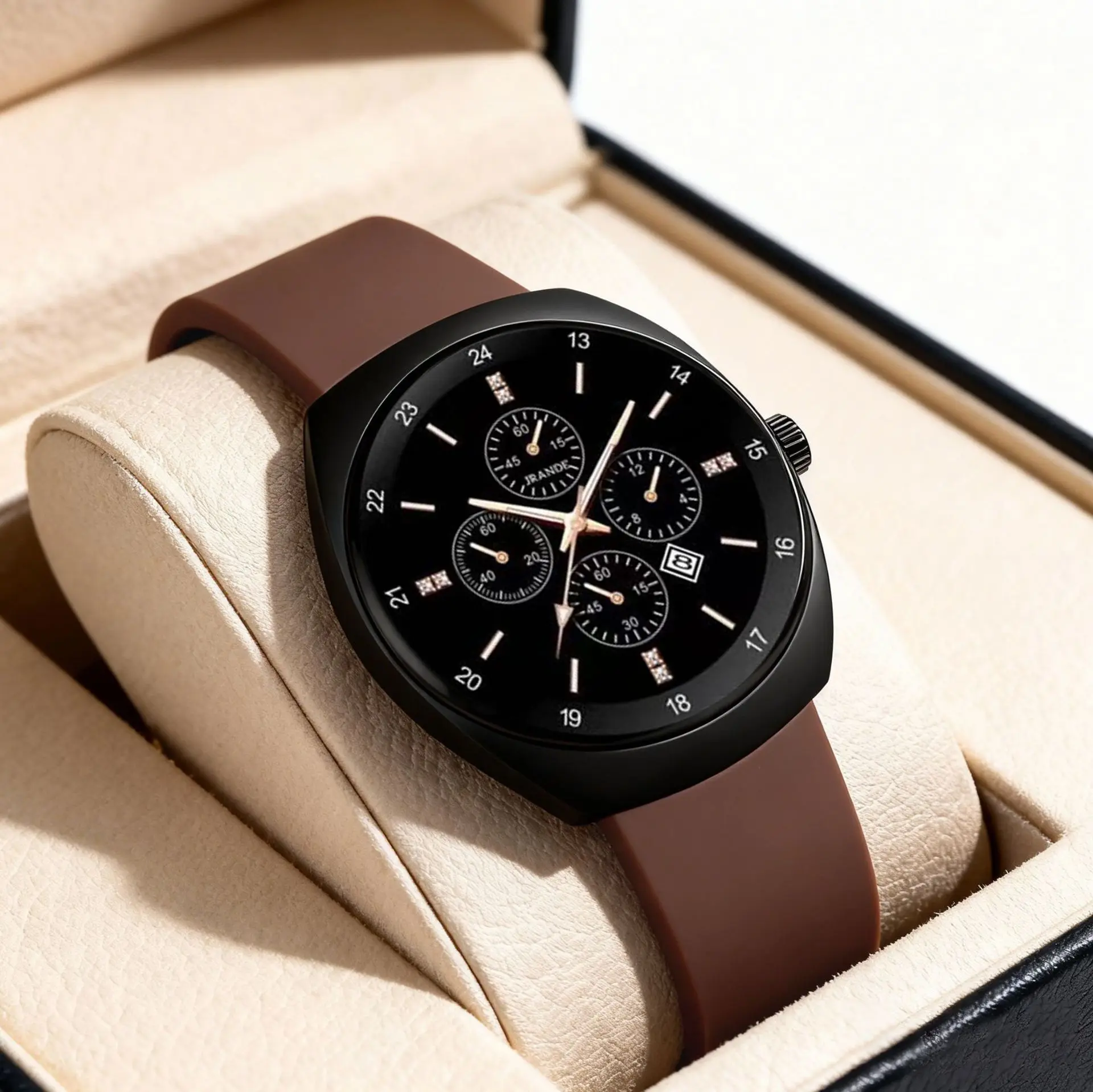 New Unisex Quartz Watch With Silicone Strap.  Stylish Design For Both Men And Women. High-Quality Luxury Timepiece.