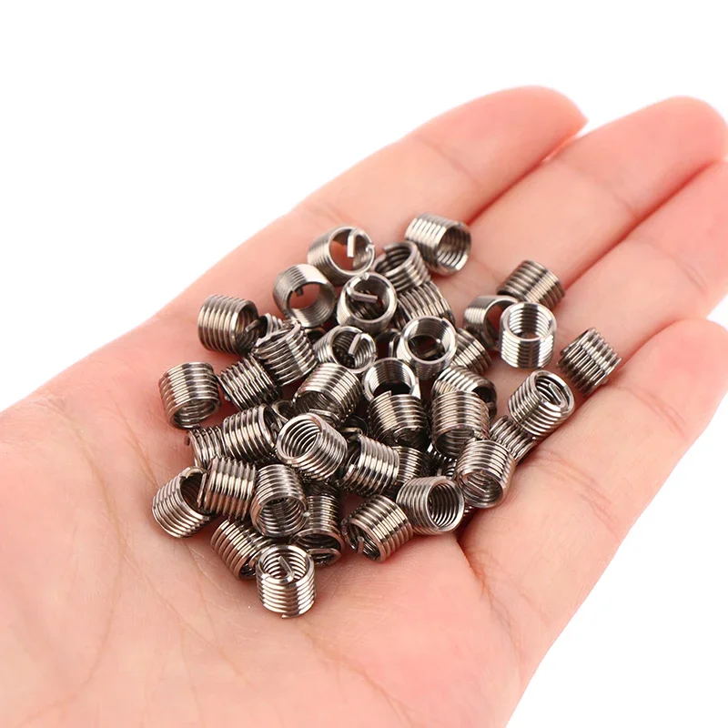 50pcs/set 304 Stainless Steel Wire Thread Insert M6 X 1.0 1.5D Insert Helicoil Wire Thread Repair Insert view 4