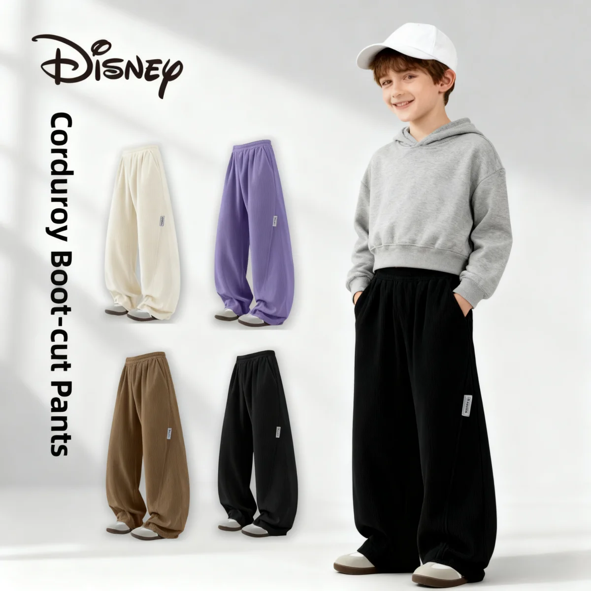 

Disney Kids Fleece Liner Trousers Autumn Winter Thickened Warm-keeping Sweatpants Cold-resistant Windproof Lightweight Pants