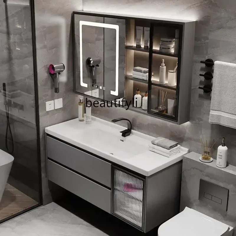 

New Arrivals Light Luxur Bathroom Cabinet Ceramic Whole Washbin Washstand Wash Face Wash Basin Cabinet Bathroom 03A