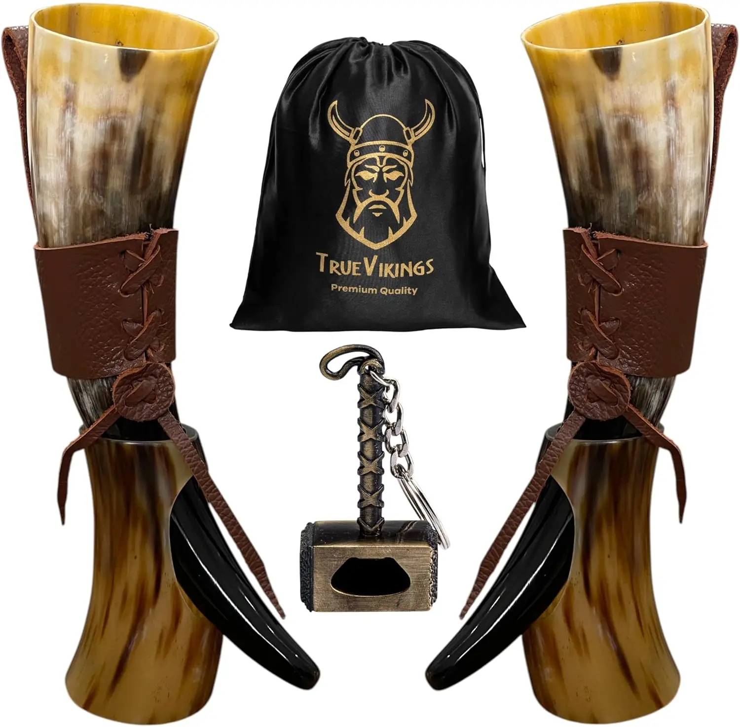 

Набор рогов для питья в стиле викингов с открывалкой для бутылок и подставкой, ручная работа из бычьих рогов для пива, эля, меда, 12 унций, полированные, 2 штуки в упаковке
