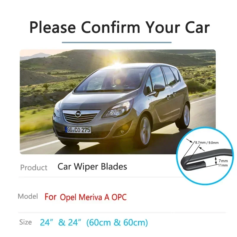 For Opel Meriva A 2003~2010 OPC Cleaning Windshield Windscreen Brushes Accessories 2005 2006 2007 2008 Car Front Wiper Blades