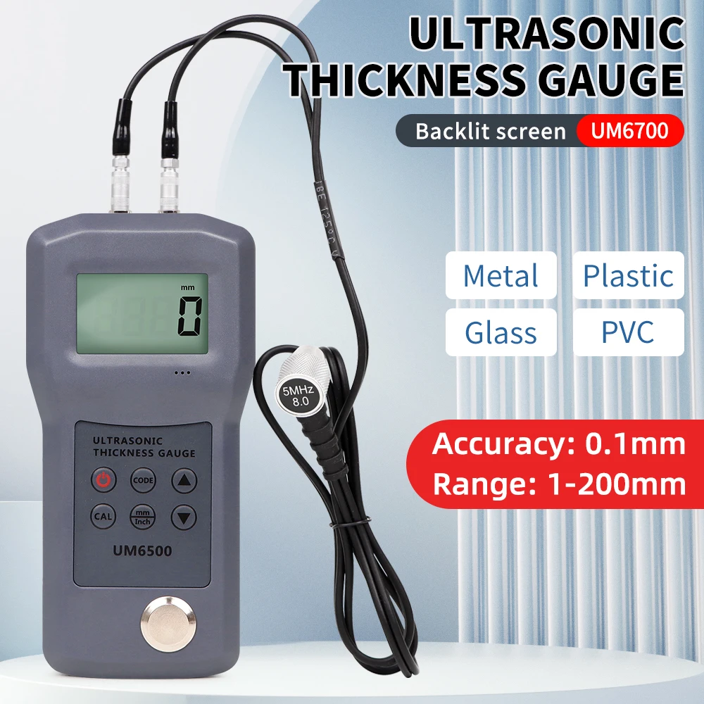 Digital Ultrasonic Thickness Gauge UM6700 UM6500 UM6800 Automatic Zero Calibration Measure the Thickness of Aluminum Steel