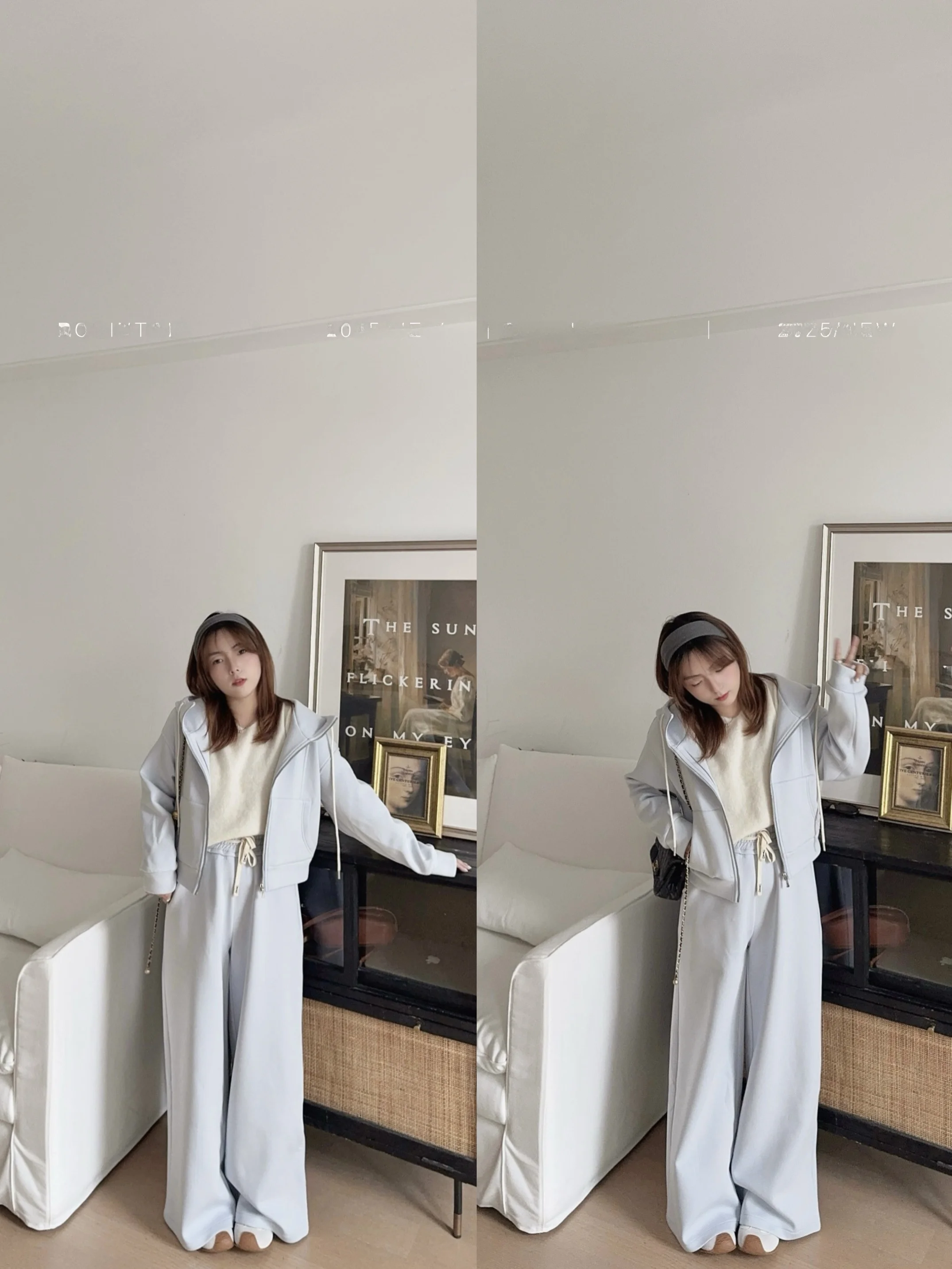 

Комплект из двух предметов Thiened Fce для весны и осени: брюки с высокой талией и широкими штанинами, толстовка с длинными рукавами и куртка для женщин