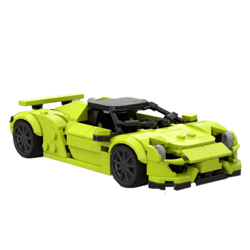 334 قطعة سيارة رياضية سرعة التفاح الأخضر وحدات اللبنات نموذج لتعليم الأطفال لتقوم بها بنفسك تجميع لعبة هدايا عيد الميلاد وأعياد الميلاد #6