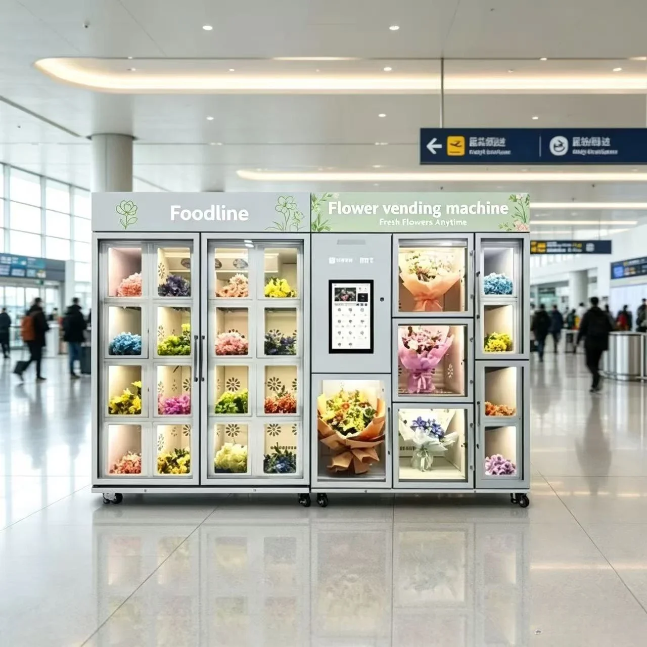 FL Factory High-End Intelligent Flower Vending Machines Unmanned Flower Shop Vending Machines Customized