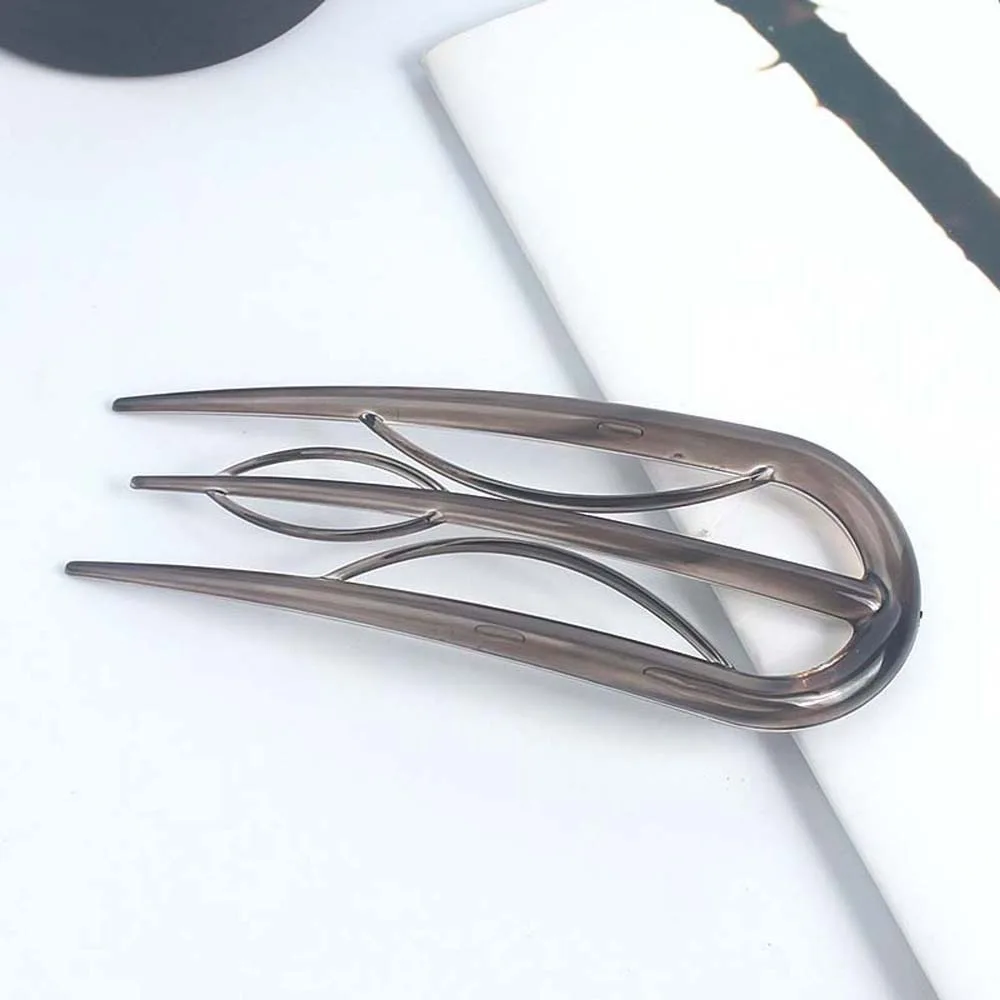 

Geometric Resin Hair Fork Waterproof Chinese Style Leaf U-shaped Hair Stick Hairstyle Tools Hanfu Accessories Headwear Bride