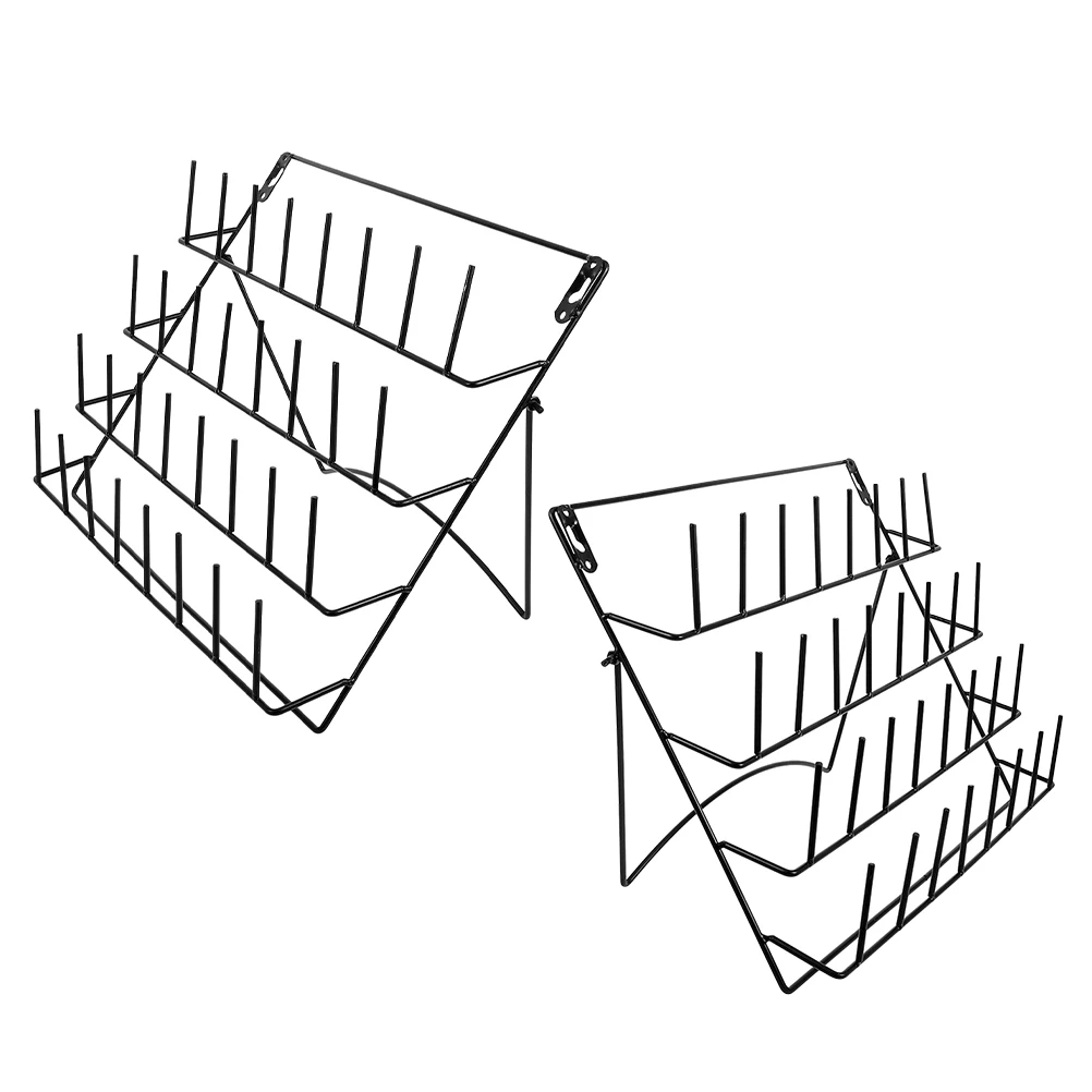 

2 pcs Wall Mounted Iron Storage Rack Space Saving Display Shelf for Kitchen Bathroom Lab Drying Organizer Lab