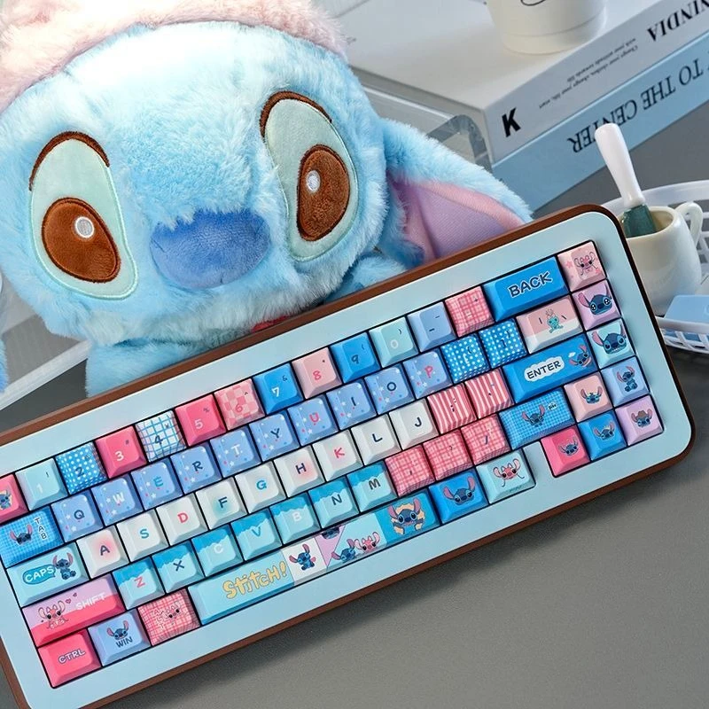 

Stitch Theme Keycaps for Mechanical Keyboard Office Game Keyboard Accessories 125Keys Keycaps Set PBT Material MOA Hight Keycap