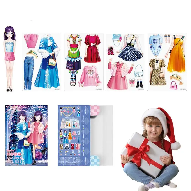 

Magnet Princess Dress Up Reusable Princess Sticker Book Doll Pretend Play Toy For Kids Aged 3 To 12 Birthday Children's Day