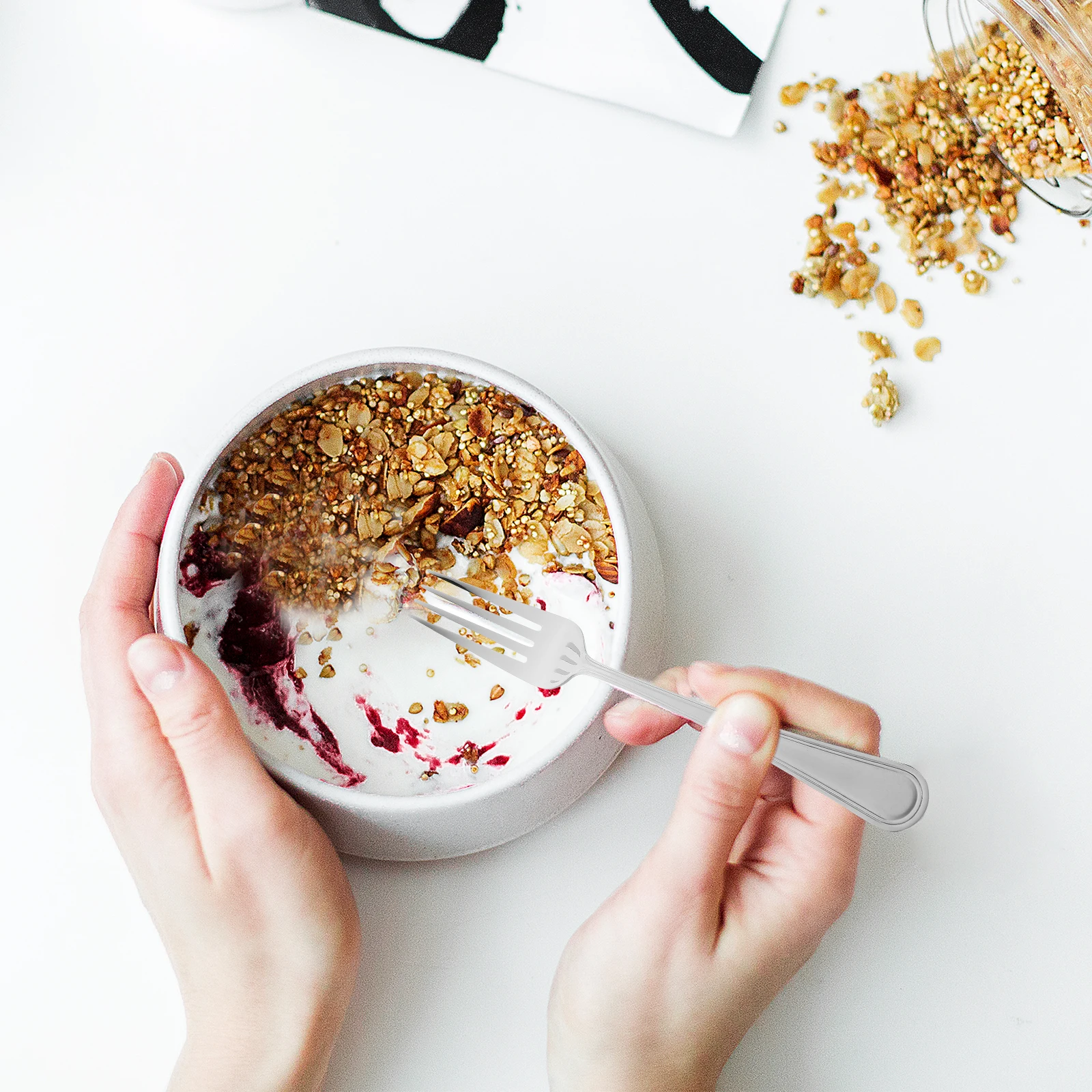 

3pcs Stainless Steel Dessert Multi-Function Fruit Fork Portable Cake Fork Wear-Resistant Party Supplies Household Utensils Set