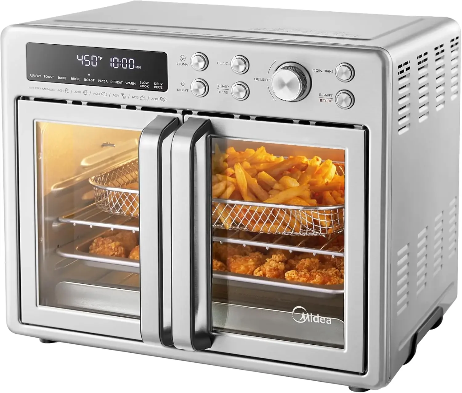 

Flexify French Door Toaster Oven Air Fryer Combo, 26.4 QT, Extra Large Air Fryer Countertop Oven 10-in-1 Combo, 25% Faster