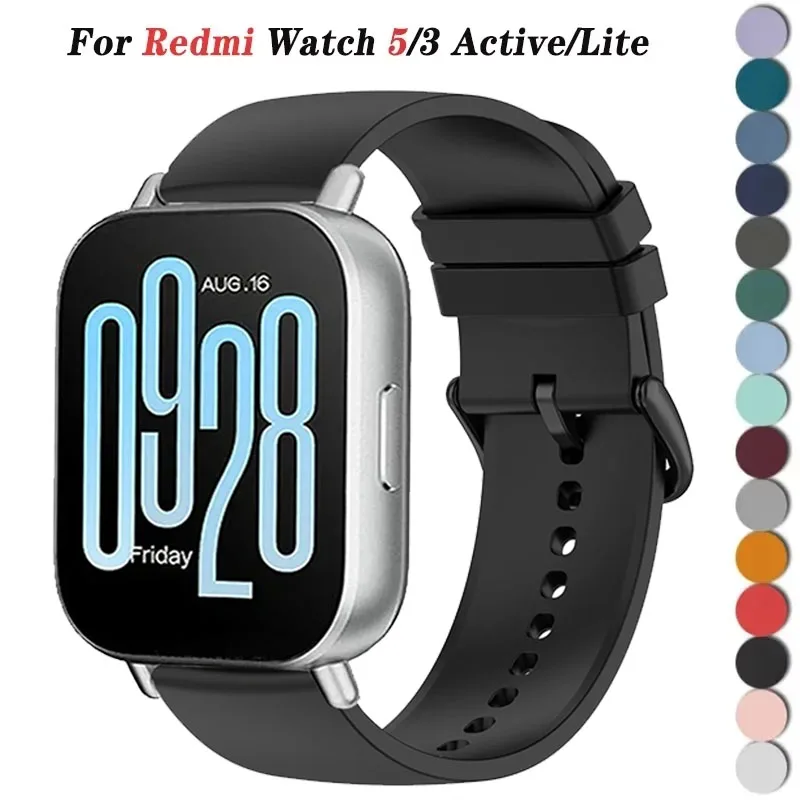 20 22mm Sport Silicone Strap for Redmi Watch 5 Active Band Bracelet for Xiaomi Watch 3 Active/Lite 5 Lite Wristband Accessories