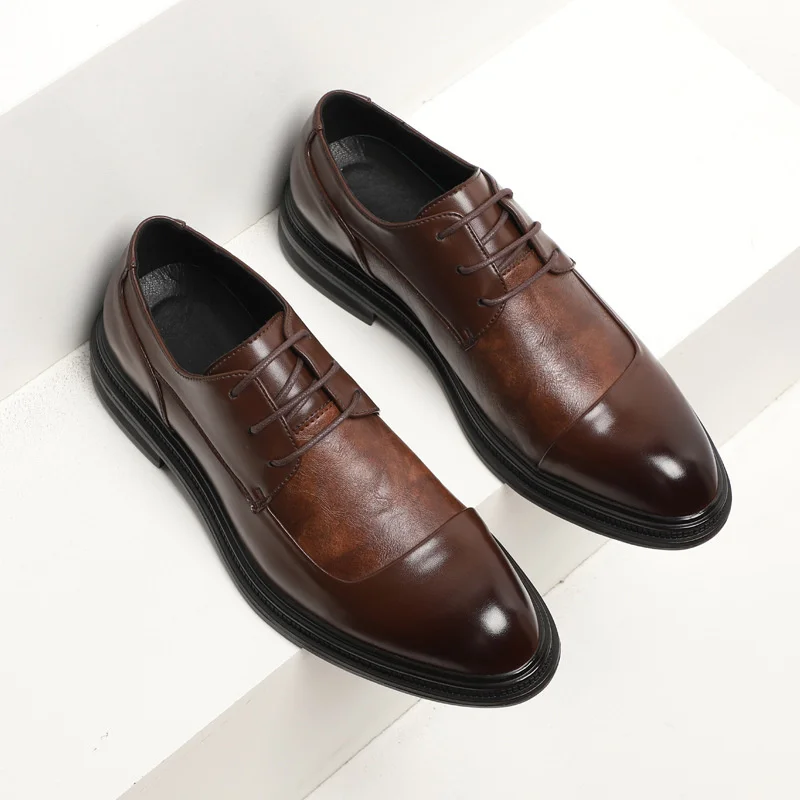 

Men men dress shoes Oxford Mens Dress Shoes Formal Business Lace-up Full Grain Leather Minimalist Shoes for