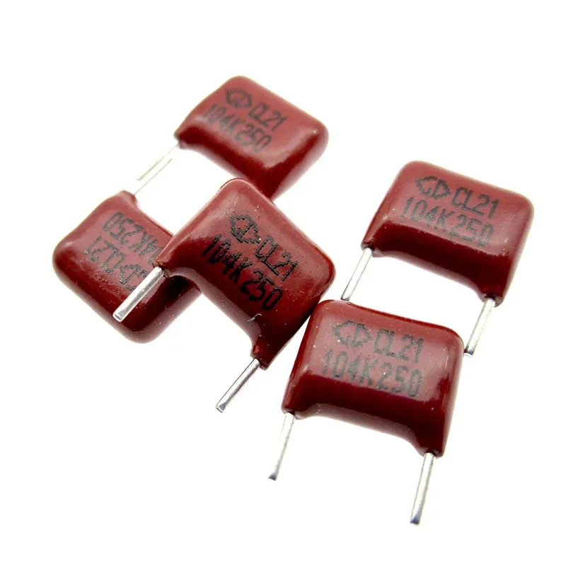 CL21 2E104  CBB Film Capacitor 104K 250V 0.1uf 100nf Foot Distance 7.5