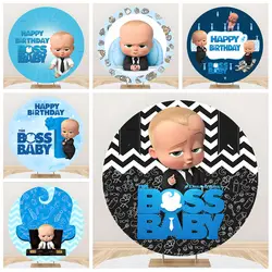 Disney Boss Baby Movie Cartoon Girl Boy Kids Birthday Party Round Backdrop Custom Child Room Photography Poster Decor Background