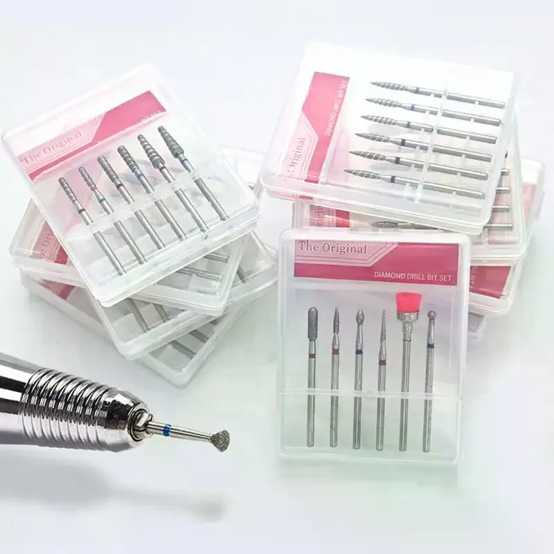 طحن رئيس ساندر أدوات مسمار مخروط تلميح الماس لقمة ثقب بشرة كهربائية نظيفة الروتاري مانيكير مسمار لقمة ثقب