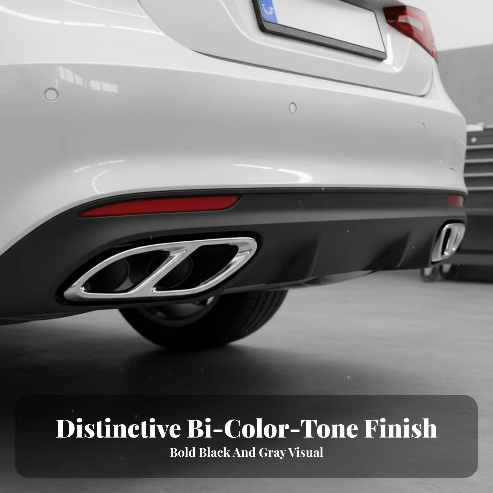 

2 Pieces Four-Outlet Outlet Exhaust Tip Cover Sporty Look Rear Bumper Exhaust Pipe Trim Rear Bumper Outlet Frame Stylish Design