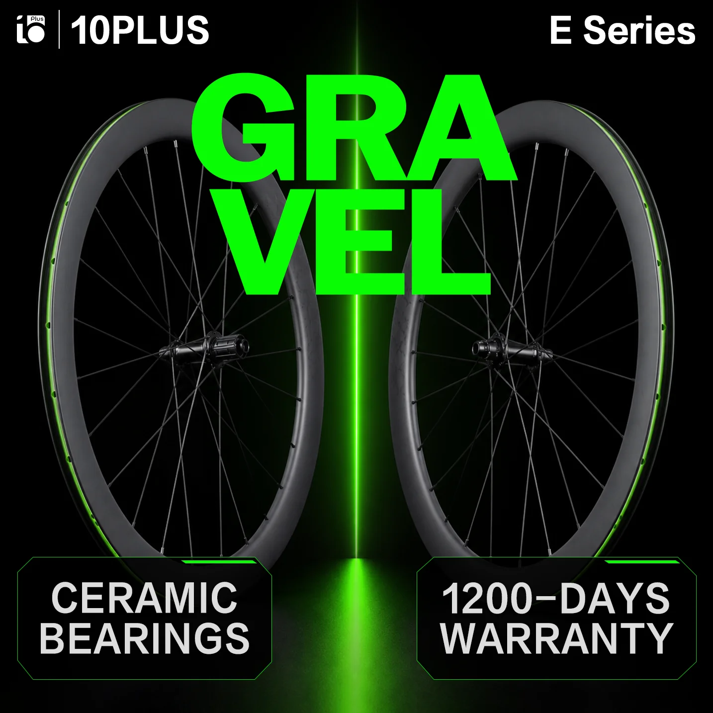 10PLUS Superlight Ceramic Carbon Gravel Wheelset 700C Disc Brake 45T Star Ratchet Tubeless Ready Center Lock Pillar Spokes