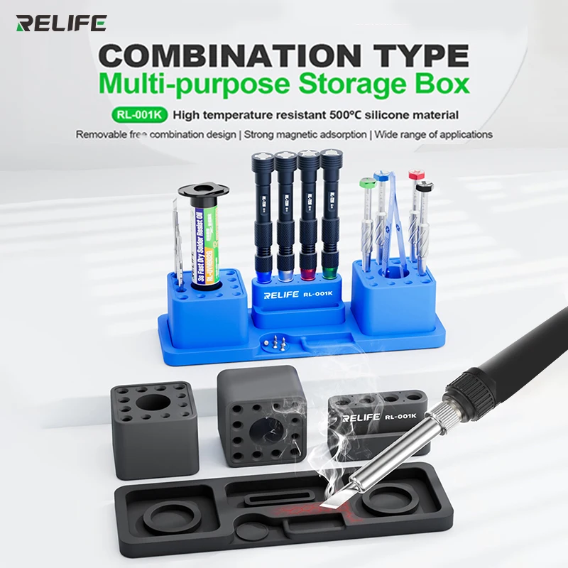 RELIFE RL-001K Multifunction Silicone Material Storage Box for Organizing Repair Parts and Neatly Classifying Collection Tools