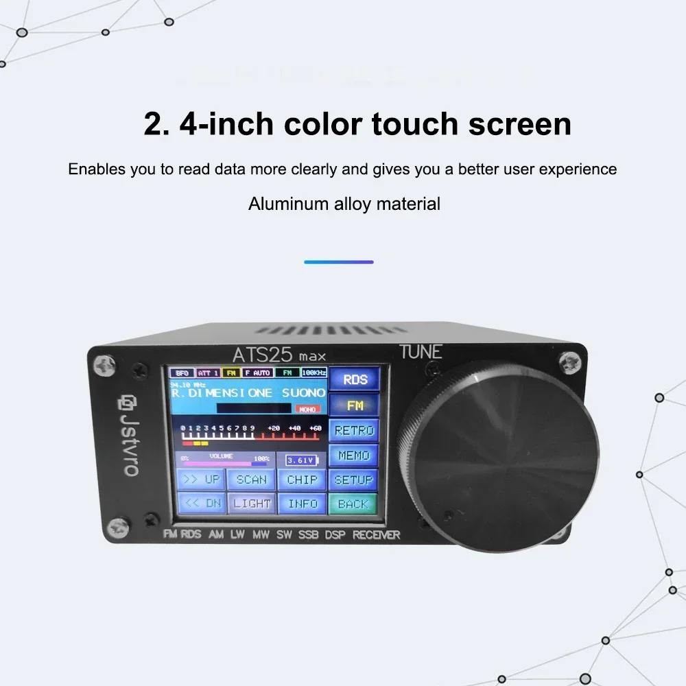 New version ATS-25 Max Si4732 Full-Band Radio Receiver DSP Receiver FM LW (MW And SW) SSB With 2.4