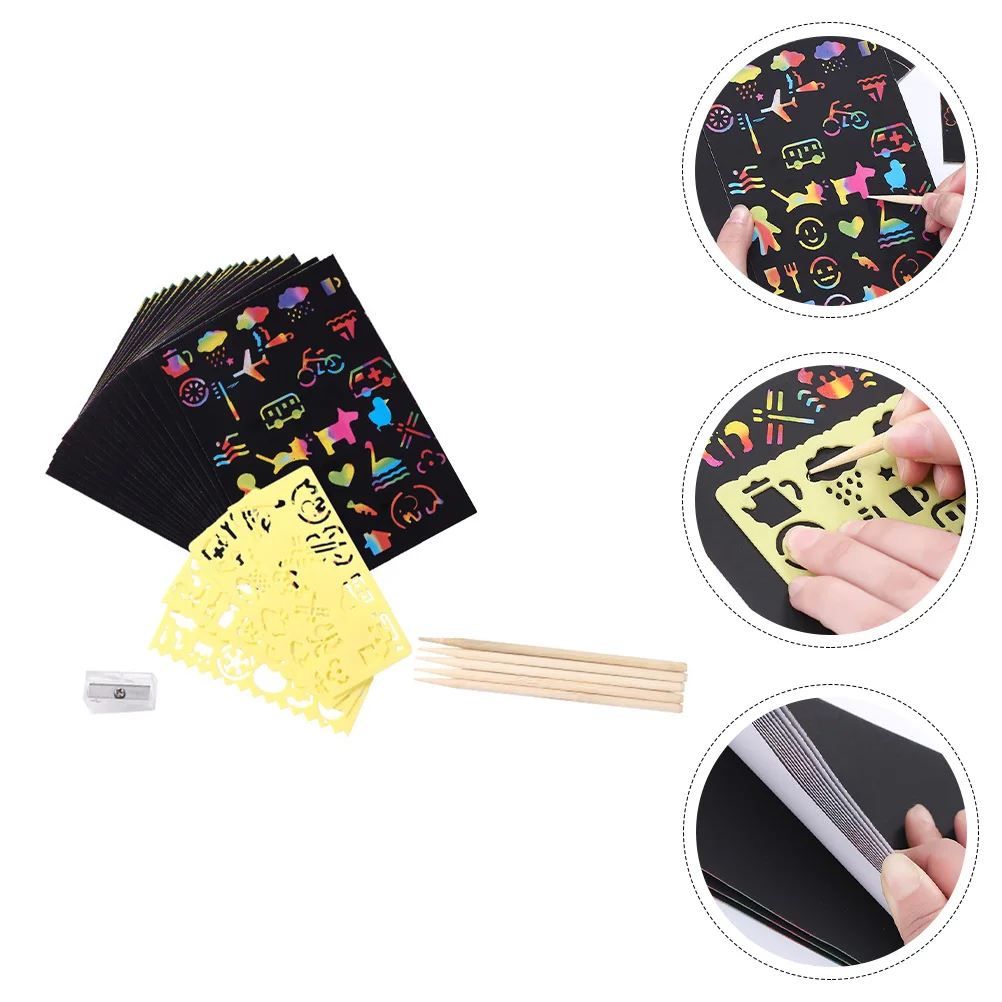 Scratch Set Tools voor kinderen Handgeschilderde kaarten Suite Paper Jam Kinderen DIY-speelgoed