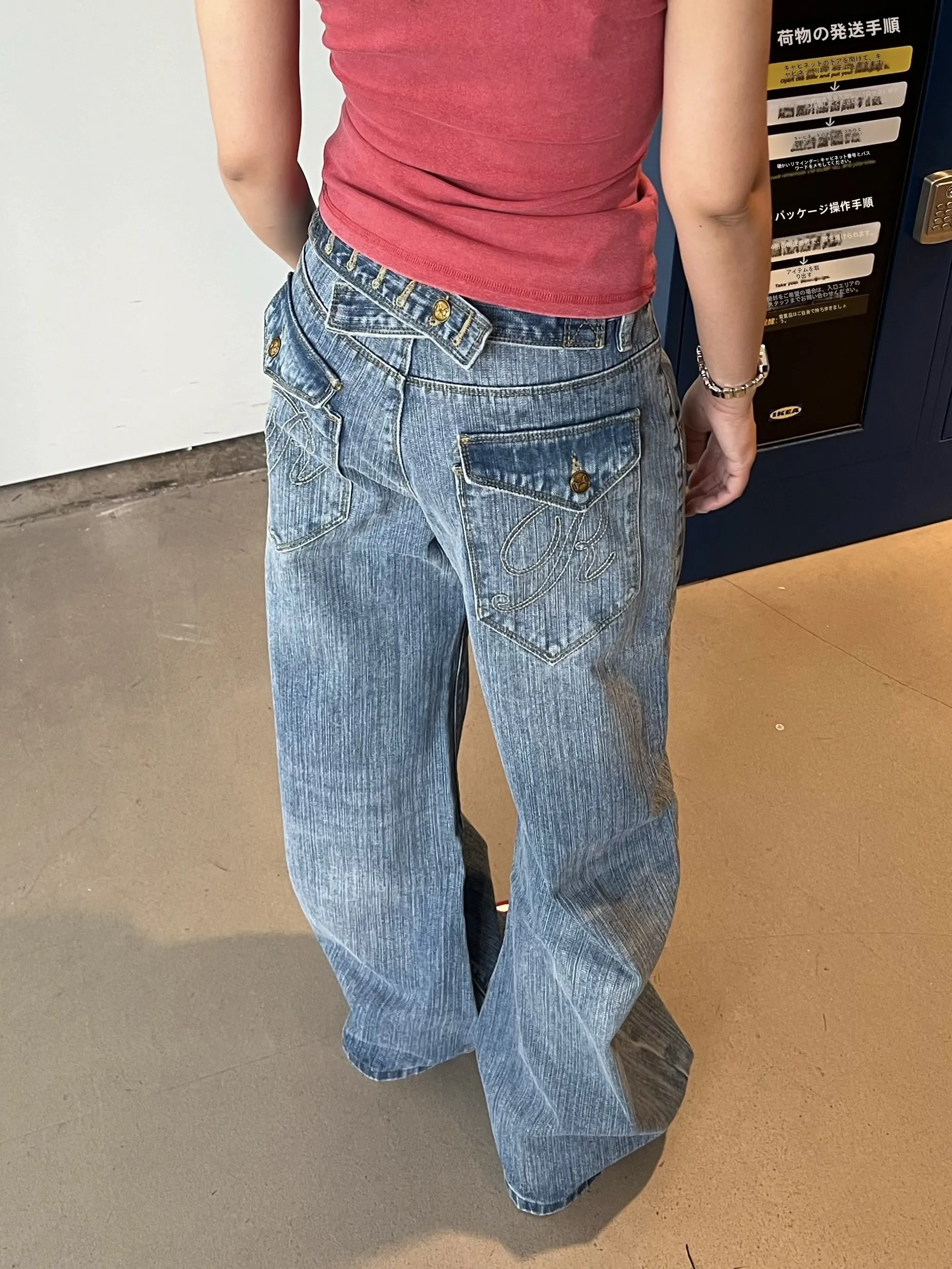 

Мужские джинсы Waed American Sle из бамбукового волокна, повседневные, свободного кроя, прямые, универсальные, удобные, длинные брюки