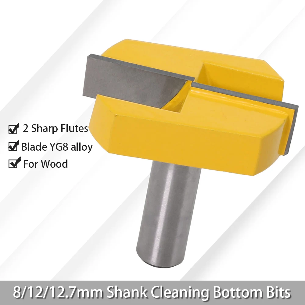 Augusttools 8/12/12.7mm Shank Cleaning Bottom Router Bits Wood Milling Cutter Carbide End Mill For Wood Woodworking Tools