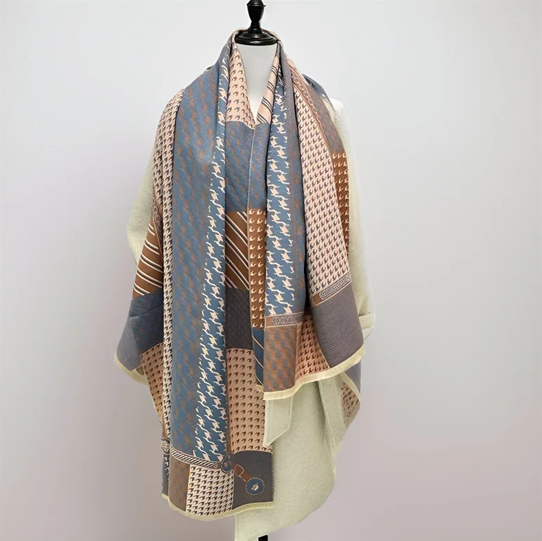 Versatile Qiandongge shawl Korean version thickened imitation cashmere warm high-end scarf