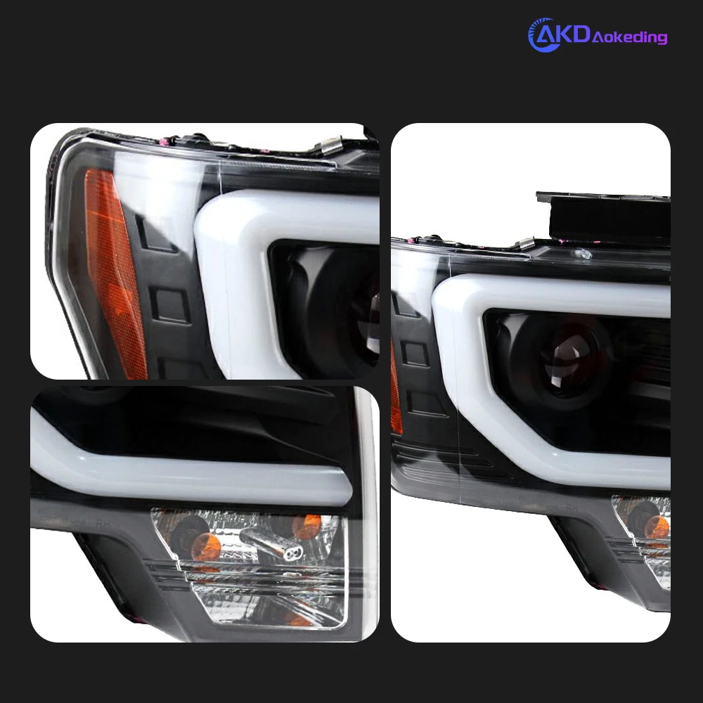 AKD Head Lamp for Ford Raptor F150 LED Headlight 2008-2014 Headlights F150 DRL Turn Signal High Beam Angel Eye Projector Lens