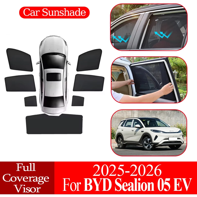 

Anti-UV Car Magnetic Sunshade Privacy Protection Coverage Blocking Curtain Auto Accessories For BYD Sealion 05 EV 2025 2026
