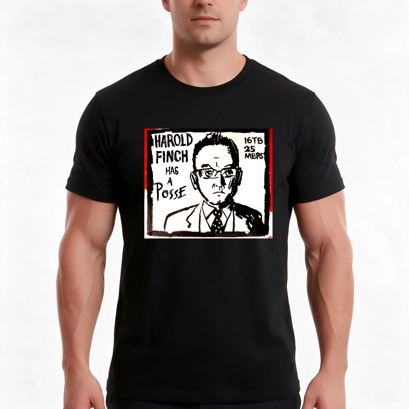 Harold Finch has a Posse T-Shirt Summer Casual Cotton Tee Oversized Streetwear Tops Vintage Graphic Print Unisex Men Women