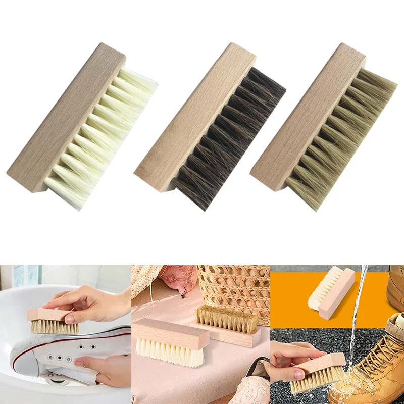 3 Pcs Sneaker Shoe Cleaner Brush Set Include Boar Cleaning Brush And Plastic Bristles Shoe Clean Brush With Microfiber Cloth