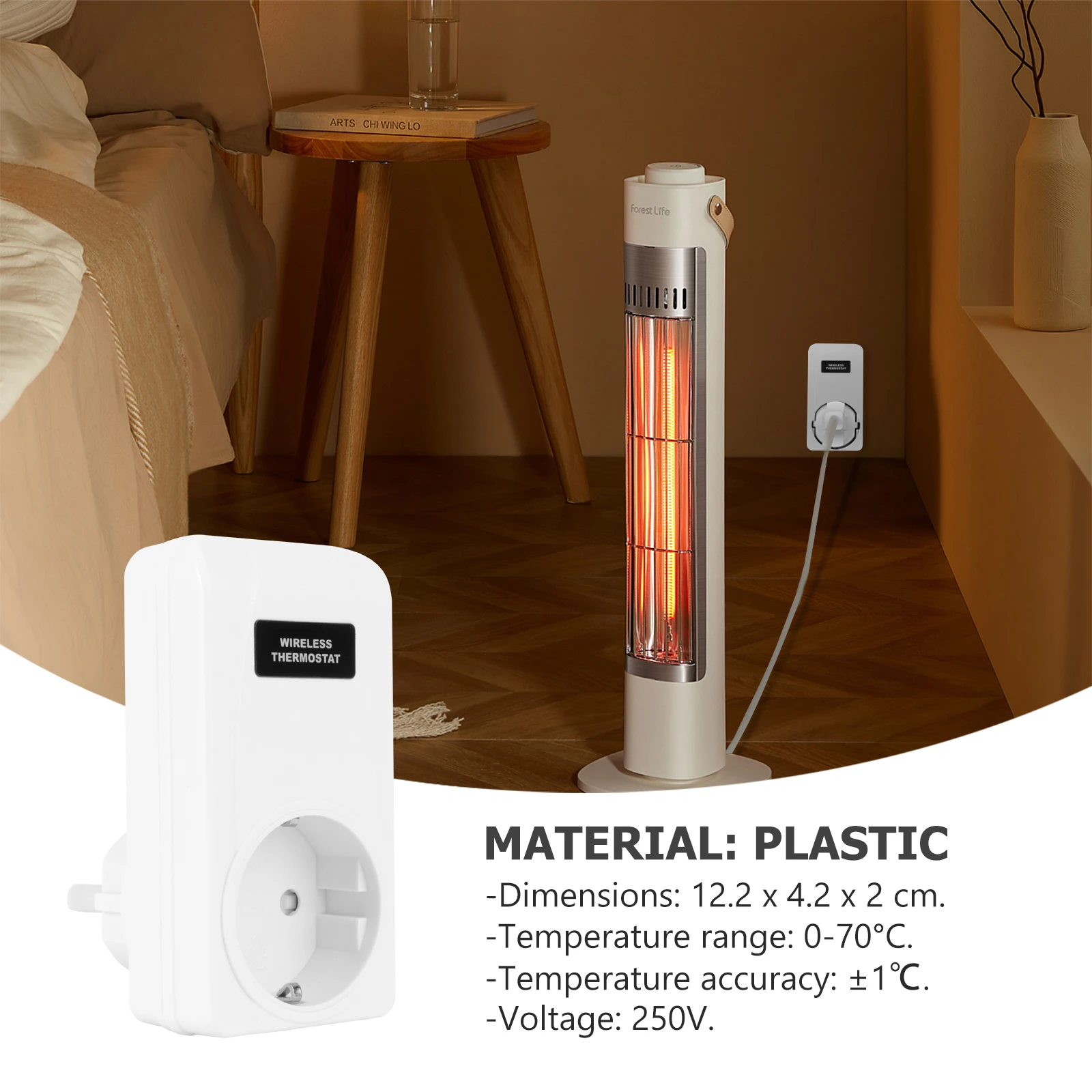 

Wireless Temperature Control Socket Programmable Thermostat Home Multi Channels Cooling Heating Controller