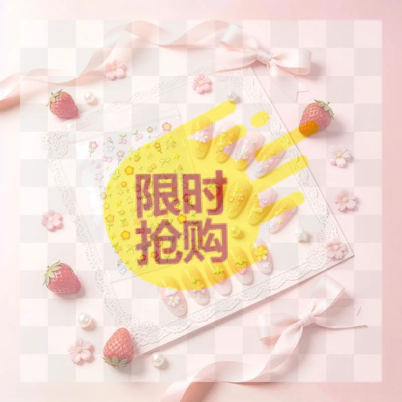 2Sheets Sweet Element Nail Art Stickers Flower Heart Cherry Strawberry Kawaii Decals Colorful Bow Butterfly Manicure Sliders