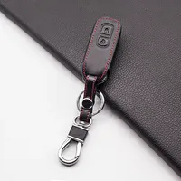 Leather Car Key Case Cover Shell For Honda N BOX / N WGN / N ONE 2012-2017 2 Buttons Smart Keyless Remote Fobs Skin Keychain Bag