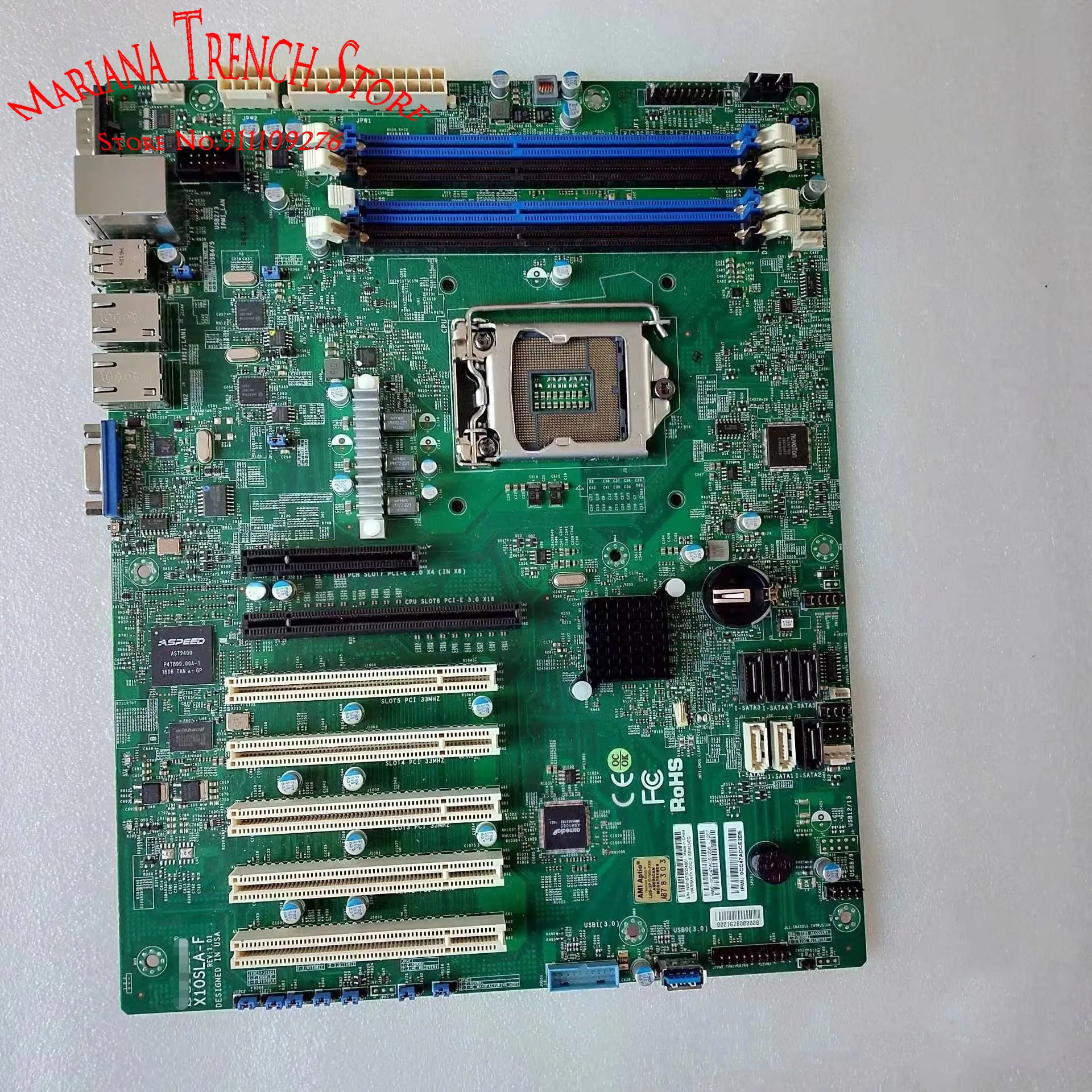 X10SLA-F for Supermicro Industrial Control Motherboard LGA1150 E3-1200 v3/v4 4th Gen. Core i3 DDR3 ECC Dual GbE LAN Ports